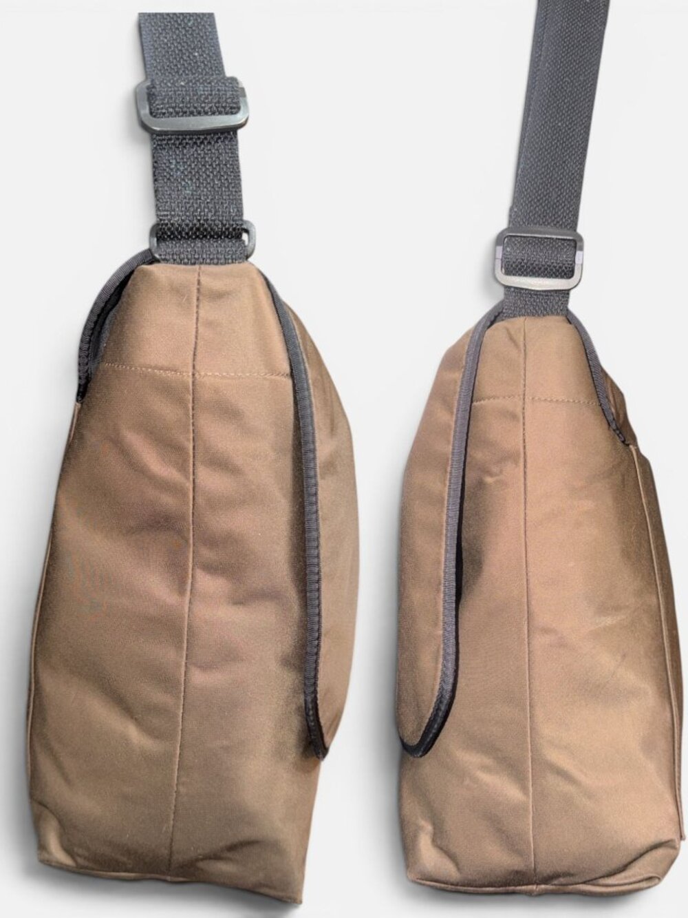 VTG Kate Spade New York Messenger Bag Brown Nylon Crossbody Laptop School Tote - Picture 5 of 10